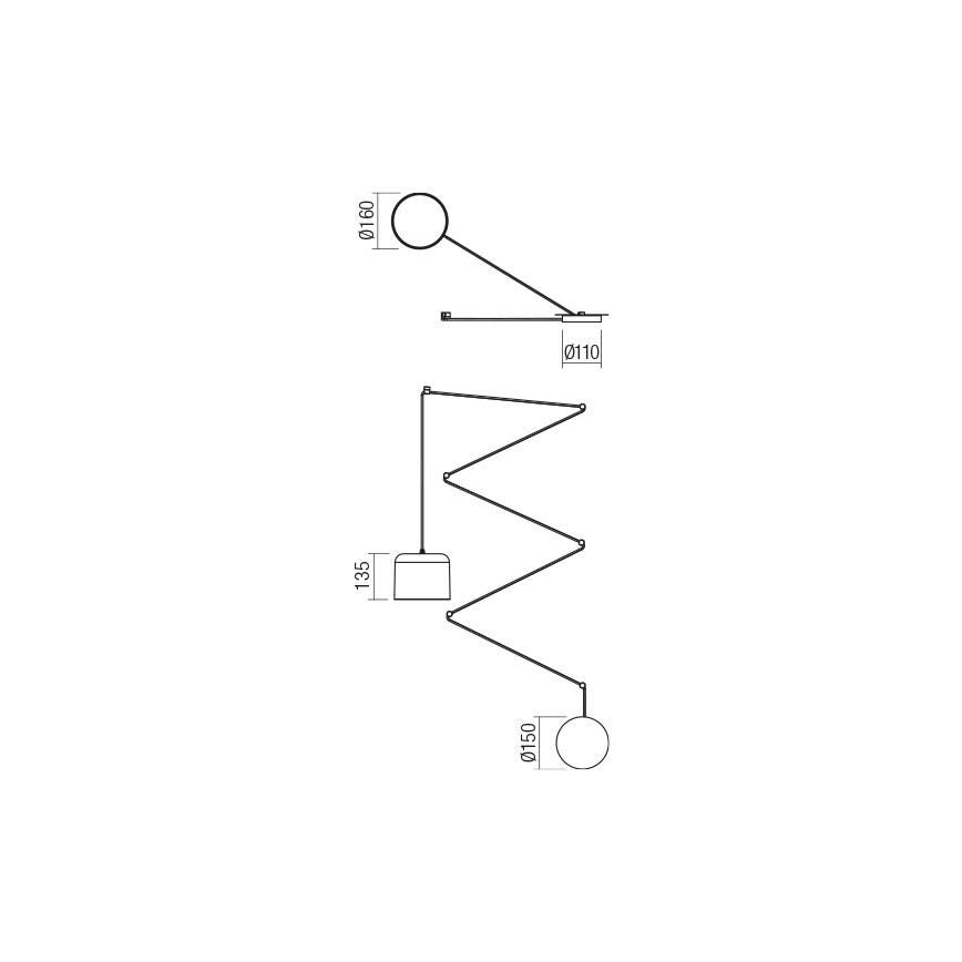 Redo 01-1822 - Pakabinamas sietynas DODO 1xE27/15W/230V voras juoda