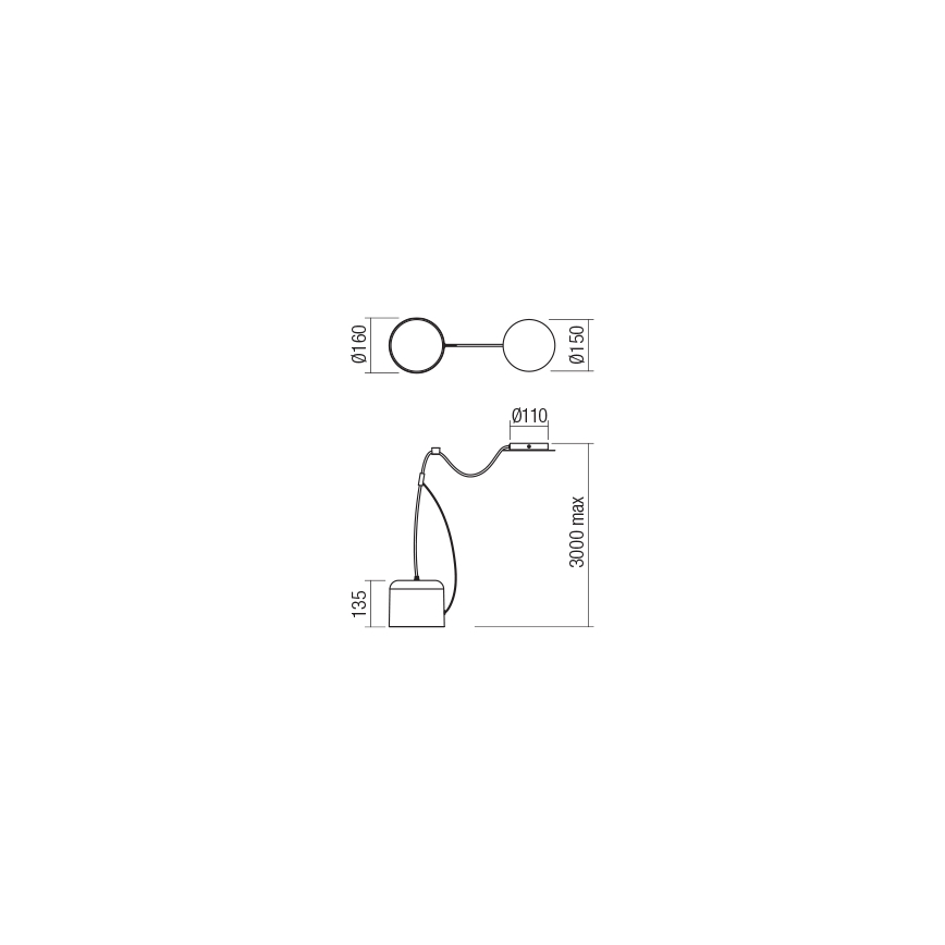 Redo 01-1823 - Pakabinamas sietynas DODO 1xE27/15W/230V voras balta