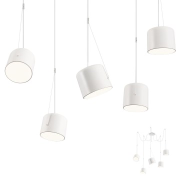 Redo 01-1827 - Pakabinamas sietynas DODO 5xE27/15W/230V voras balta