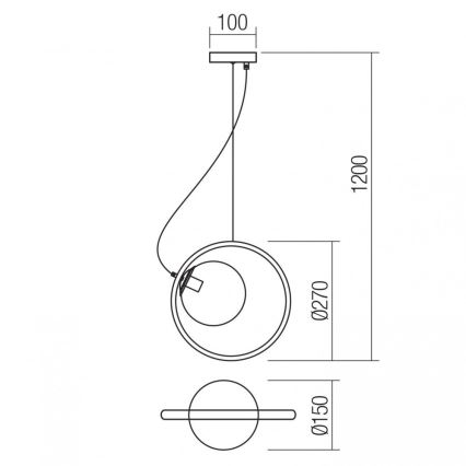 Redo 01-2319 - Pakabinamas sietynas KLEIDI 1xE14/28W/230V diametras 27 cm ruda