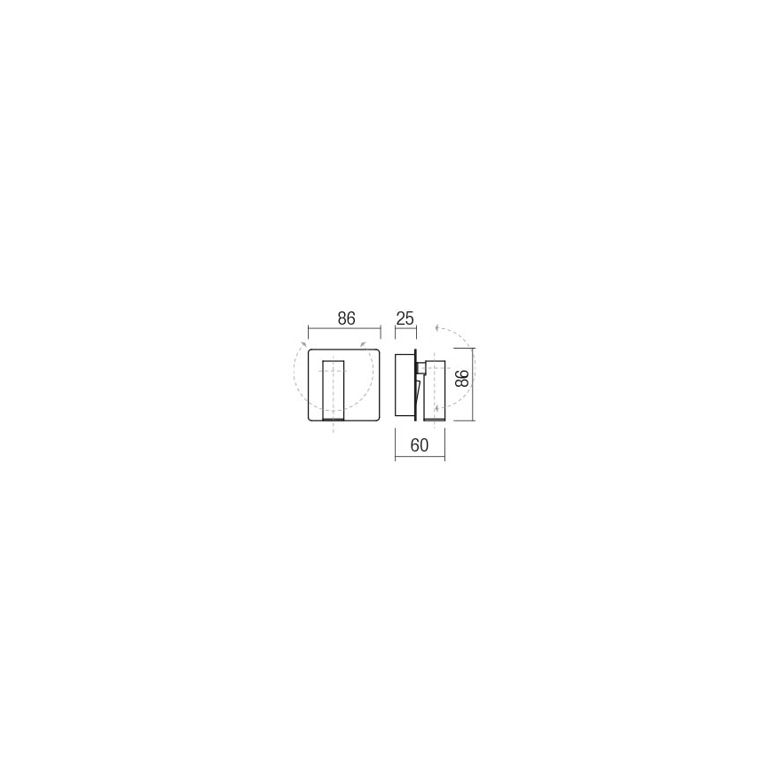 Redo 01-2340 - LED sieninis akcentinis šviestuvas TOMIX LED/3,2W/230V juoda