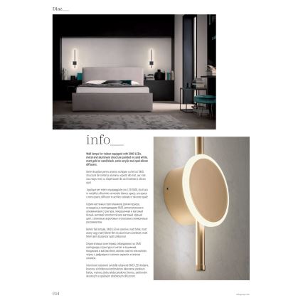 Redo 01-2699 - LED sieninis šviestuvas DIAZ LED/18W/230V CRI 90 balta