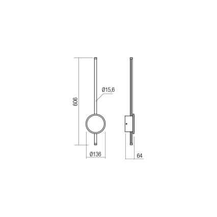 Redo 01-2700 - LED sieninis šviestuvas DIAZ LED/18W/230V CRI 90 auksas