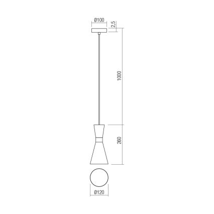 Redo 01-2711 - Pakabinamas sietynas KILT 1xE27/42W/230V diametras 12 cm juoda