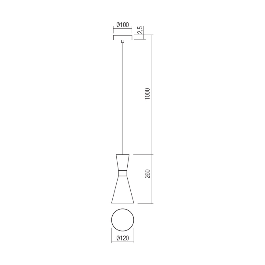 Redo 01-2711 - Pakabinamas sietynas KILT 1xE27/42W/230V diametras 12 cm juoda