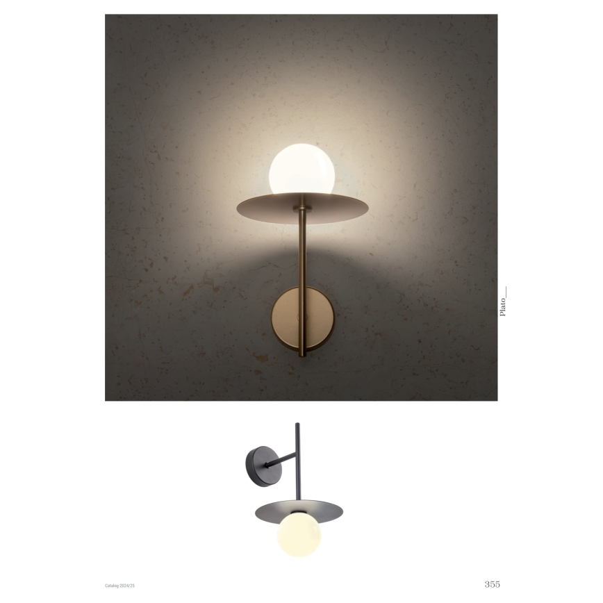 Redo 01-2726 - Sieninis šviestuvas PLATO 1xG9/10W/230V juoda