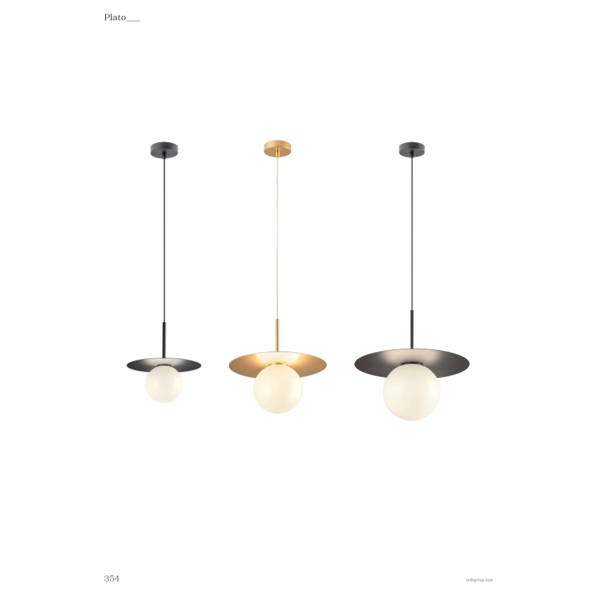 Redo 01-2727 - Pakabinamas sietynas PLATO 1xG9/10W/230V diametras 20 cm auksas