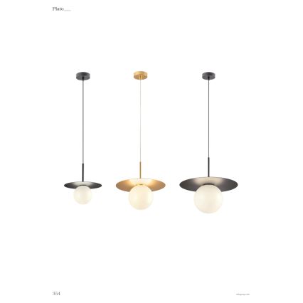 Redo 01-2728 - Pakabinamas sietynas PLATO 1xG9/10W/230V diametras 20 cm juoda