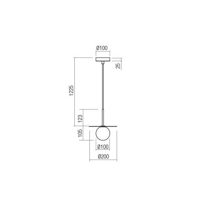 Redo 01-2728 - Pakabinamas sietynas PLATO 1xG9/10W/230V diametras 20 cm juoda