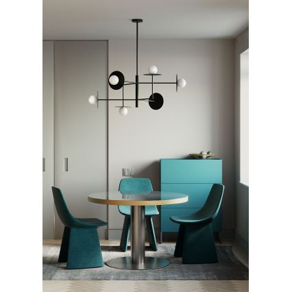 Redo 01-2734 - Sietynas ant stulpo PLATO 6xG9/10W/230V juoda