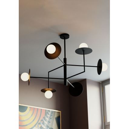 Redo 01-2734 - Sietynas ant stulpo PLATO 6xG9/10W/230V juoda