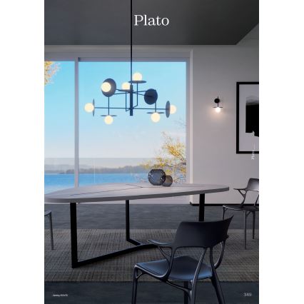 Redo 01-2734 - Sietynas ant stulpo PLATO 6xG9/10W/230V juoda