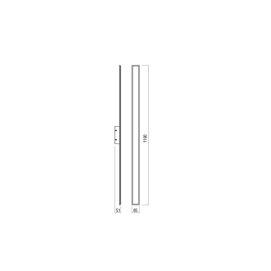 Redo 01-2771 - LED sieninis šviestuvas WAPI LED/30W/230V 119 cm juoda