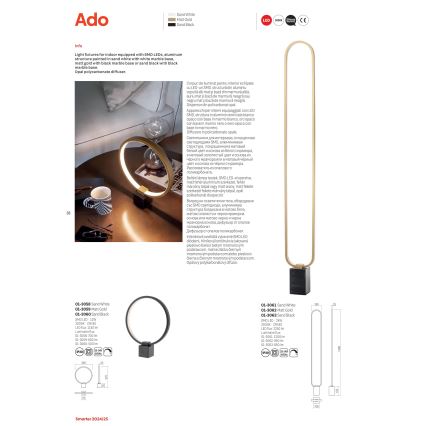 Redo 01-3063 - LED pritemdomas toršeras ADO LED/24W/230V juoda