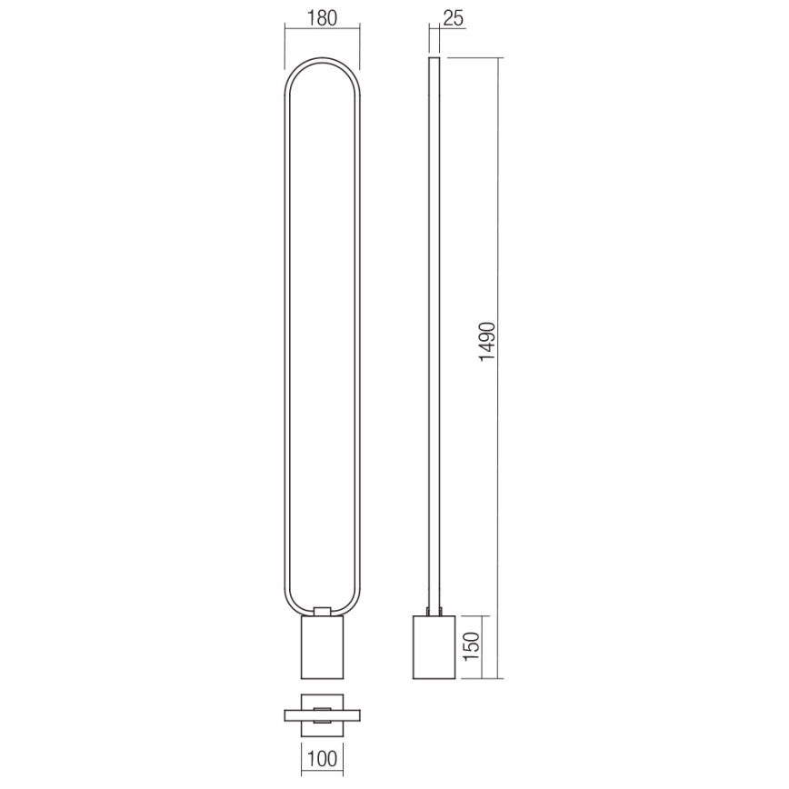Redo 01-3063 - LED pritemdomas toršeras ADO LED/24W/230V juoda