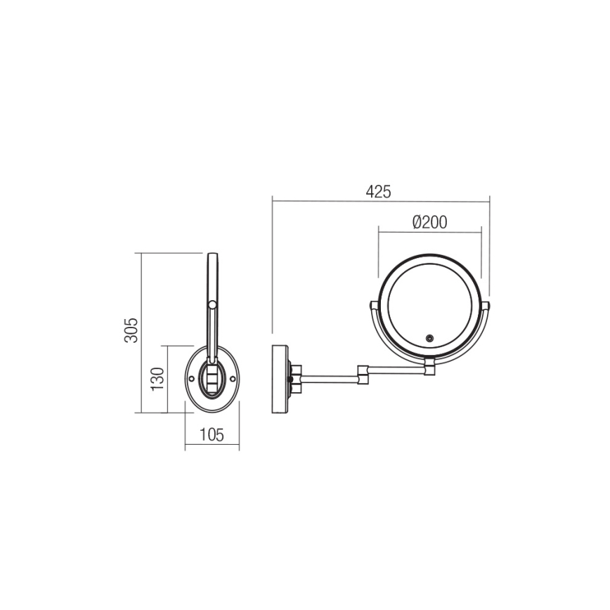 Redo 01-3087 – LED pritemdomas jutiklinis kosmetinis veidrodis SELFIE LED/7W/230V 3000/4000/6000K baltas