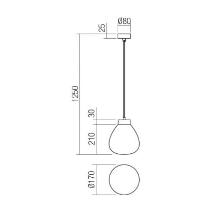 Redo 01-3196 - Pakabinamas sietynas LUKE 1xE27/42W/230V diametras 17 cm juoda