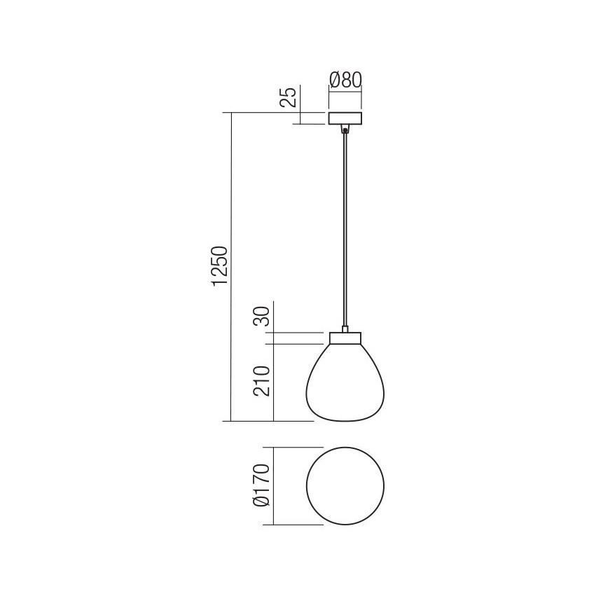 Redo 01-3196 - Pakabinamas sietynas LUKE 1xE27/42W/230V diametras 17 cm juoda