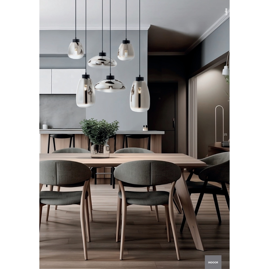 Redo 01-3197 - Pakabinamas sietynas LUKE 3xE27/42W/230V diametras 46 cm juoda