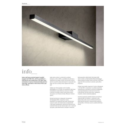 Redo 01-3268 - LED vonios veidrodžio apšvietimas ASTON LED/12W/230V 60 cm CRI 90 IP44 balta