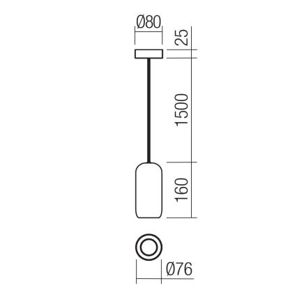 Redo 01-3474 - Pakabinamas sietynas BOOM 1xGU10/10W/230V diametras 7,6 cm juoda