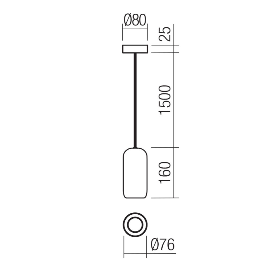 Redo 01-3474 - Pakabinamas sietynas BOOM 1xGU10/10W/230V diametras 7,6 cm juoda