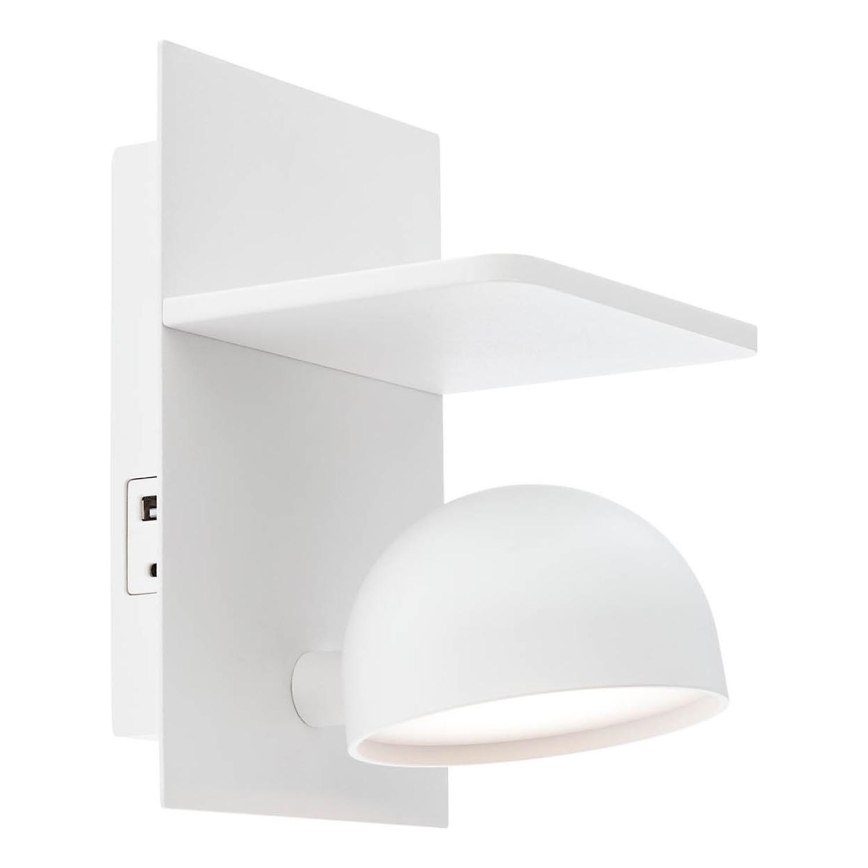 Redo 01-3491 - LED sieninis akcentinis šviestuvas SEIBI LED/7W/230V USB CRI 90 balta