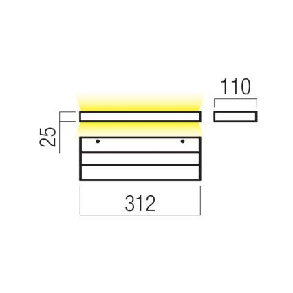 Redo 01-3552 - LED sieninis šviestuvas SEED LED/15W/230V balta