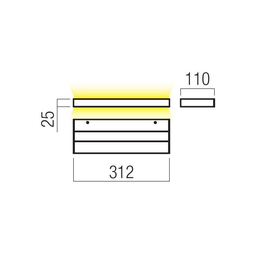 Redo 01-3552 - LED sieninis šviestuvas SEED LED/15W/230V balta