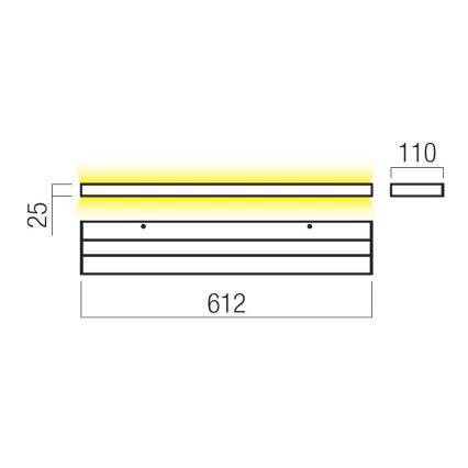 Redo 01-3555 - LED sieninis šviestuvas SEED LED/30W/230V juoda