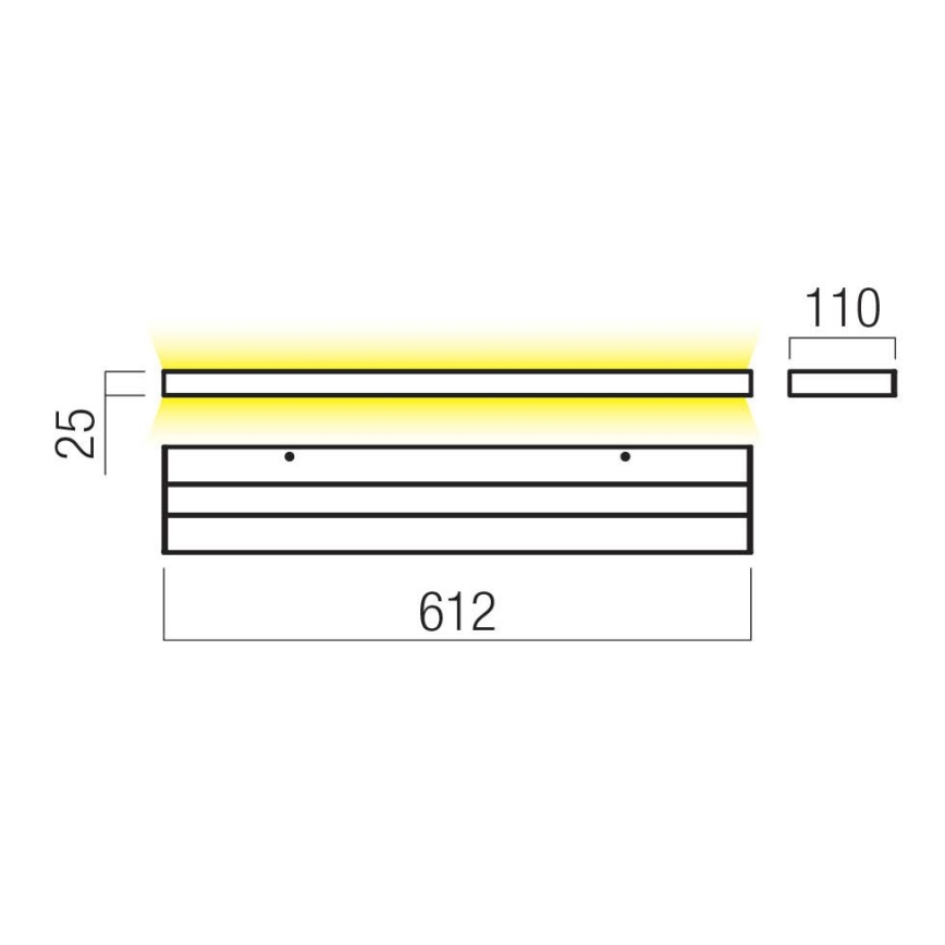 Redo 01-3555 - LED sieninis šviestuvas SEED LED/30W/230V juoda