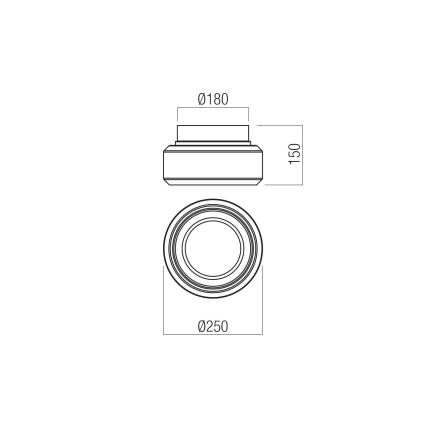 Redo 01-3588 - LED lubinis šviestuvas SOLERA LED/18W/230V diametras 25 cm CRI 93 3000/4000K pilka
