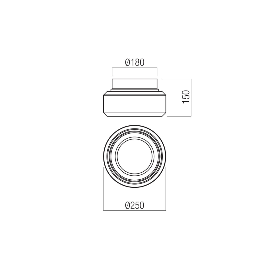 Redo 01-3588 - LED lubinis šviestuvas SOLERA LED/18W/230V diametras 25 cm CRI 93 3000/4000K pilka