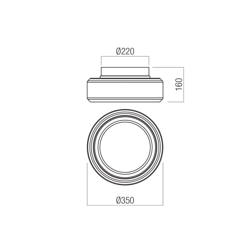 Redo 01-3589 - LED lubinis šviestuvas SOLERA LED/24W/230V diametras 35 cm CRI 93 3000/4000K pilka