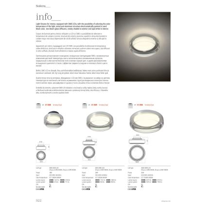Redo 01-3590 - LED lubinis šviestuvas SOLERA LED/36W/230V diametras 45 cm CRI 93 3000/4000K pilka