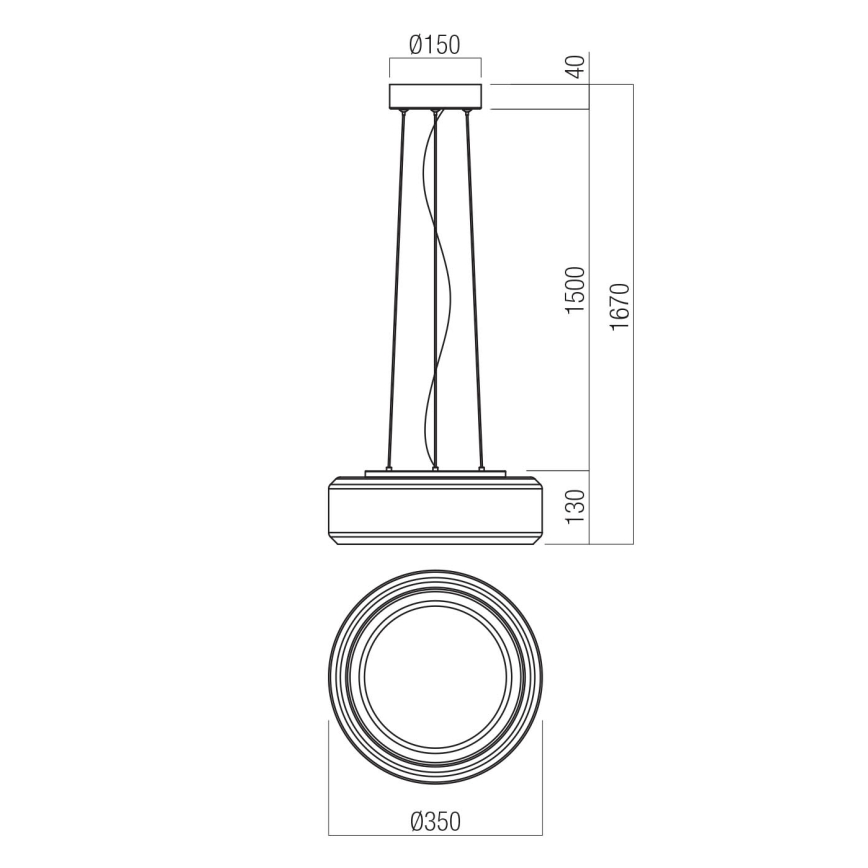 Redo 01-3591 - LED Pakabinamas sietynas SOLERA LED/24W/230V diametras 35 cm CRI 93 3000/4000K pilka