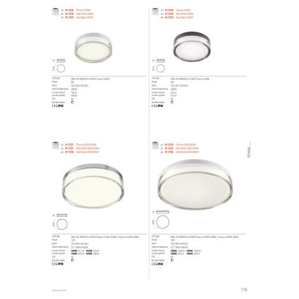 Redo 01-3725 - LED lubinis vonios šviestuvas FRISBI LED/8W/230V diametras 15 cm CRI 90 IP44 blizgus chromas