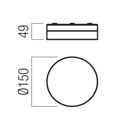 Redo 01-3733 - LED lubinis vonios šviestuvas FRISBI LED/8W/230V diametras 15 cm CRI 90 IP44 juoda