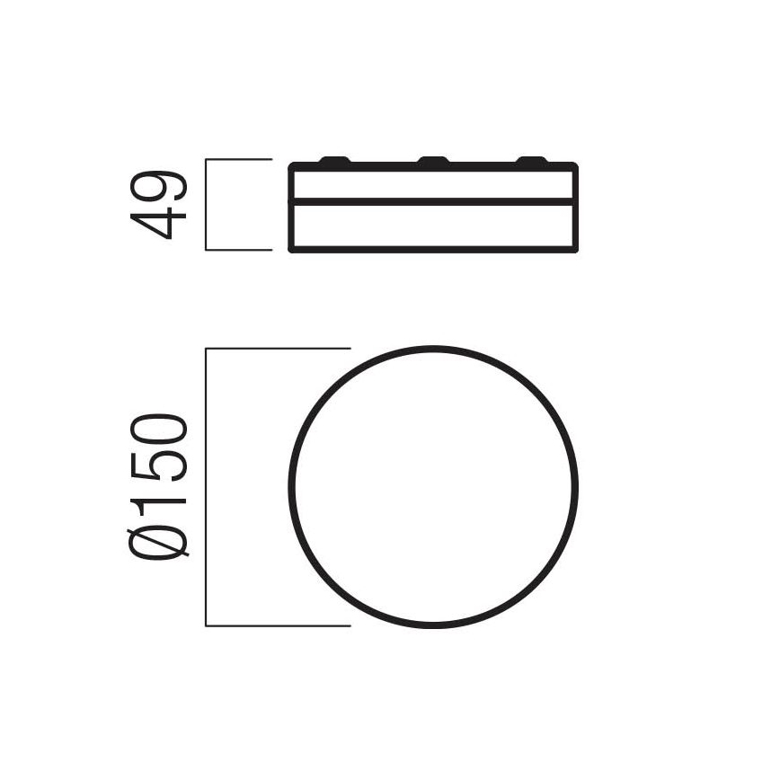 Redo 01-3733 - LED lubinis vonios šviestuvas FRISBI LED/8W/230V diametras 15 cm CRI 90 IP44 juoda
