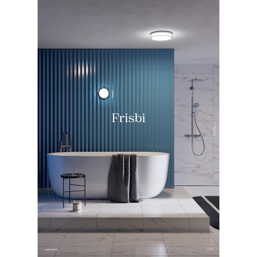 Redo 01-3735 - LED lubinis vonios šviestuvas FRISBI LED/12W/230V diametras 23 cm CRI 90 3000/4000K IP44 juoda