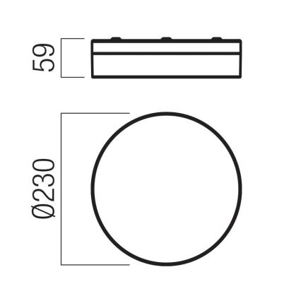 Redo 01-3735 - LED vonios lubų šviestuvas FRISBI LED/12W/230V skersmuo 23 cm CRI 90 3000/4000K IP44 juodas