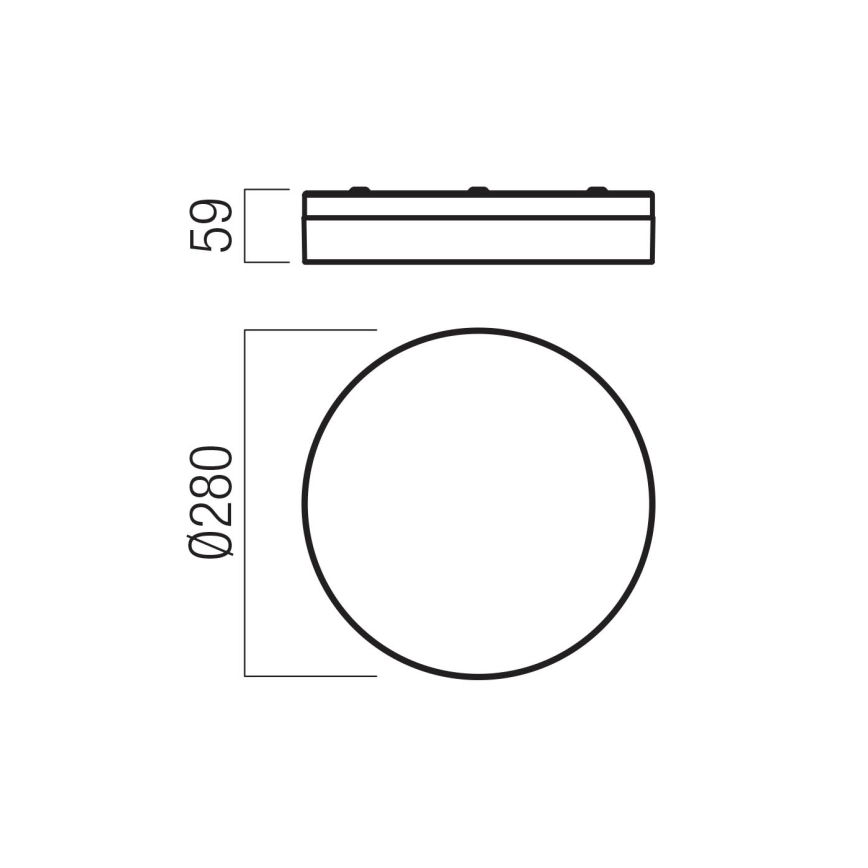 Redo 01-3736 - LED lubinis vonios šviestuvas FRISBI LED/18W/230V diametras 28 cm CRI 90 3000/4000K IP44 juoda
