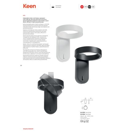 Redo 01-3763 - LED sieninis šviestuvas KEEN LED/6W/230V CRI 90 3000K balta