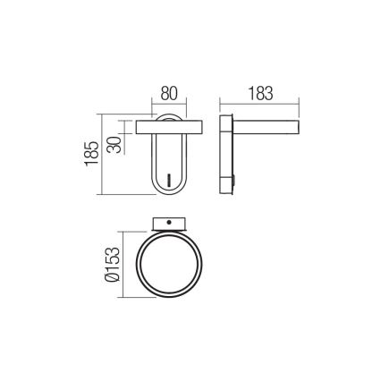 Redo 01-3764 - LED sieninis šviestuvas KEEN LED/6W/230V CRI 90 juoda