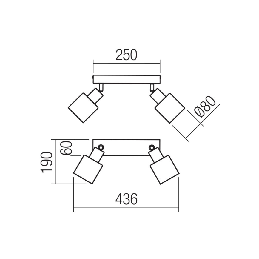 Redo 01-3985 - Akcentinis apšvietimas ROTIS 2xE14/15W/230V