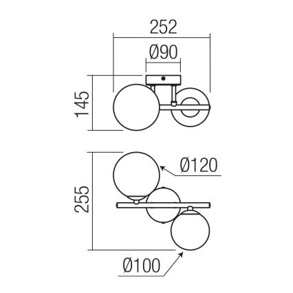 Redo 01-3987 - Tvirtinamas sietynas ASTRA 2xG9/8W/230V juoda