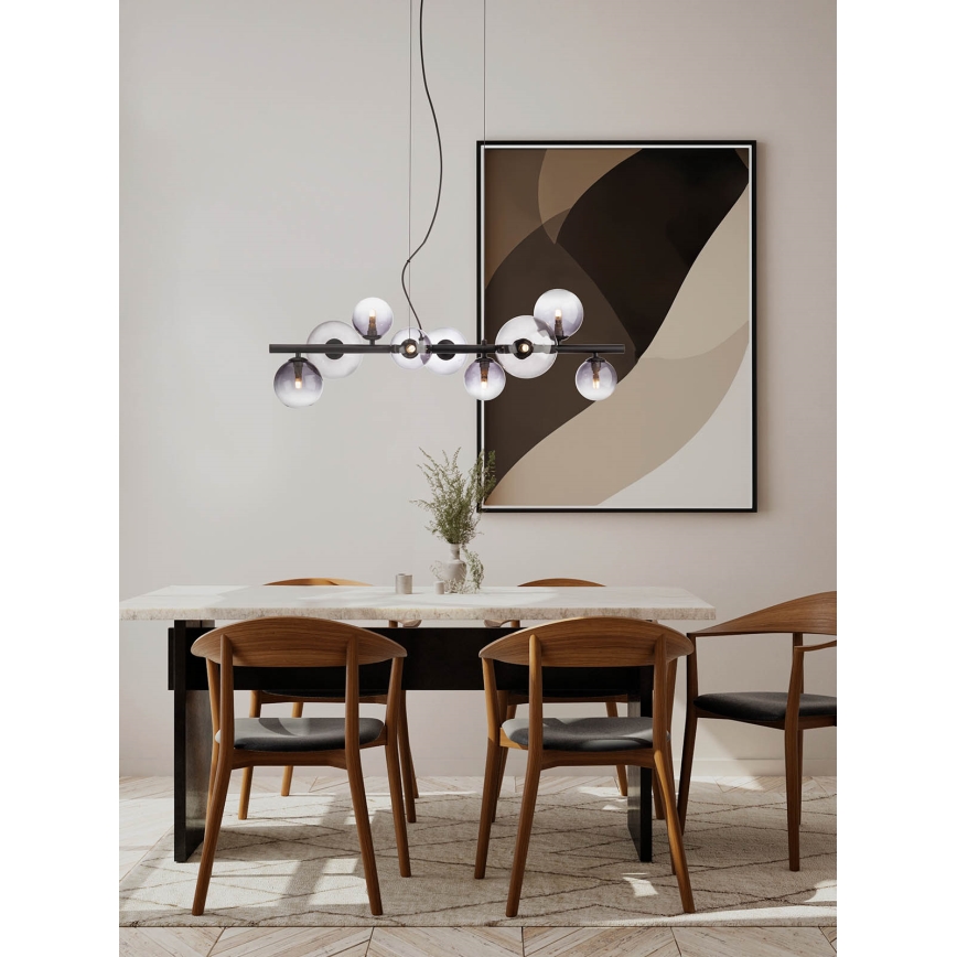 Redo 01-3989 - Pakabinamas sietynas ASTRA 9xG9/8W/230V juoda