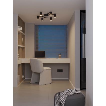 Redo 01-4048 - Akcentinis apšvietimas WEBB 6xGU10/10W/230V juoda
