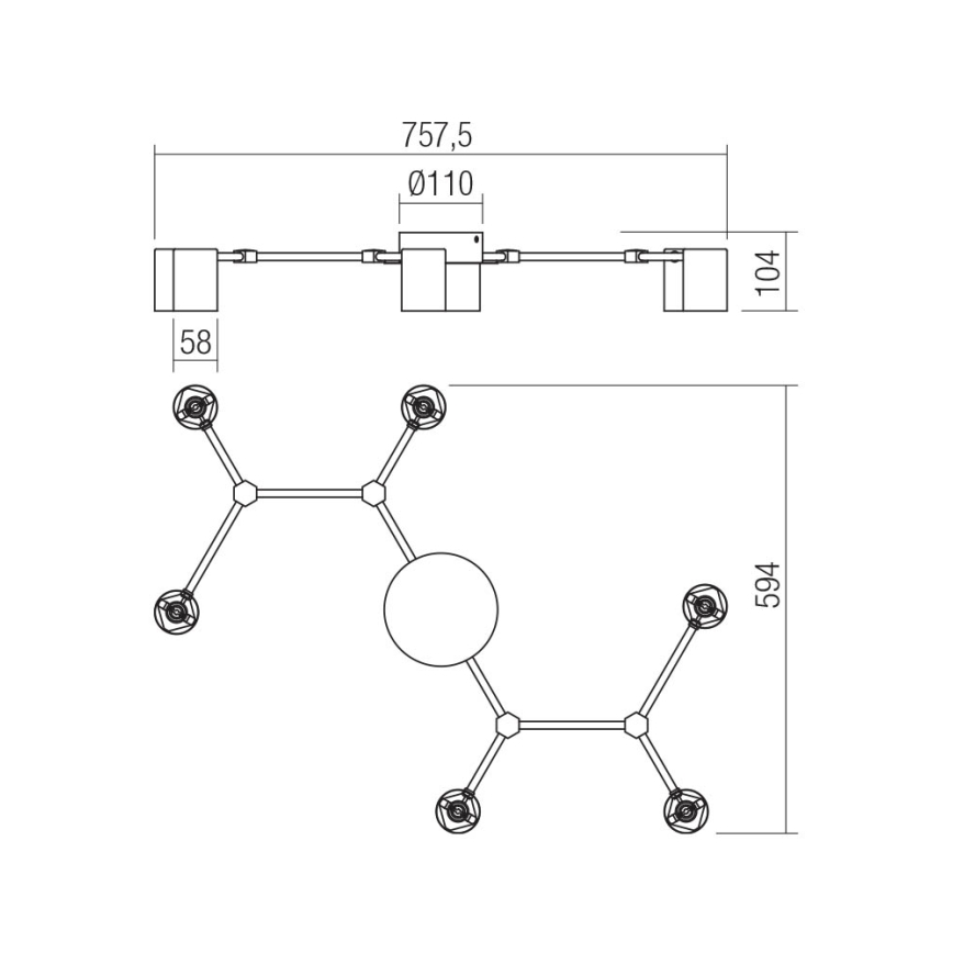 Redo 01-4048 - Akcentinis apšvietimas WEBB 6xGU10/10W/230V juoda