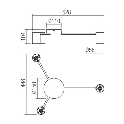 Redo 01-4049 - Akcentinis apšvietimas NOA 3xGU10/10W/230V auksas